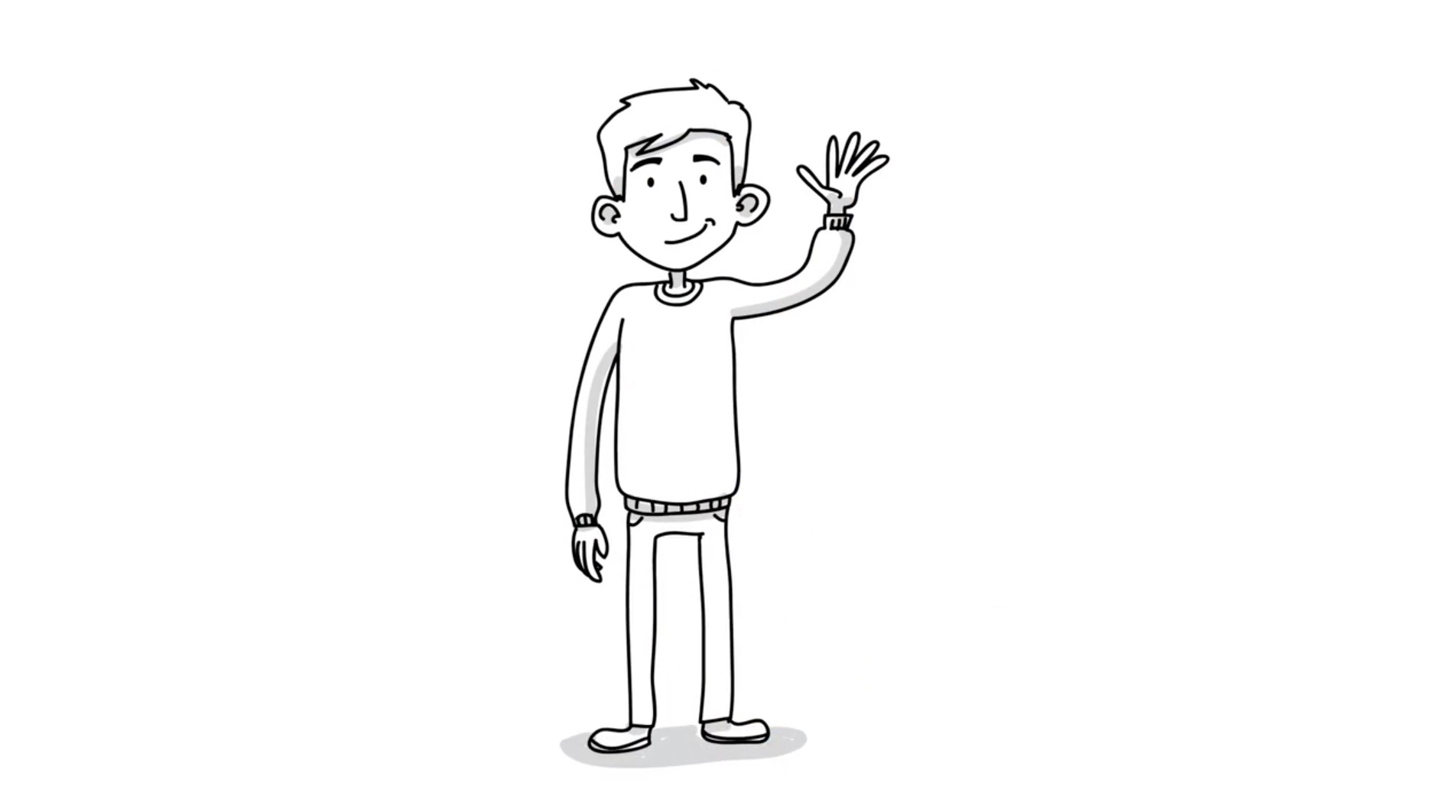 Caricatura de Tom. Haga clic para ver un video de él hablando sobre su camino para ser propietario de una casa.